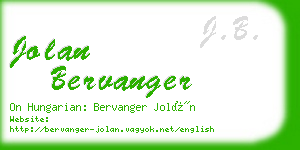 jolan bervanger business card